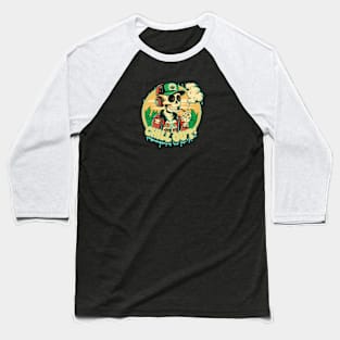 Skeleton Grooves: Old-School Hip-Hop Style Baseball T-Shirt